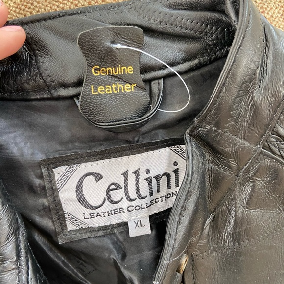 Cellini black leather jacket - Picture 2 of 2
